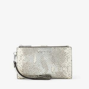 Michael Kors Adele Metallic Leather Wristlet